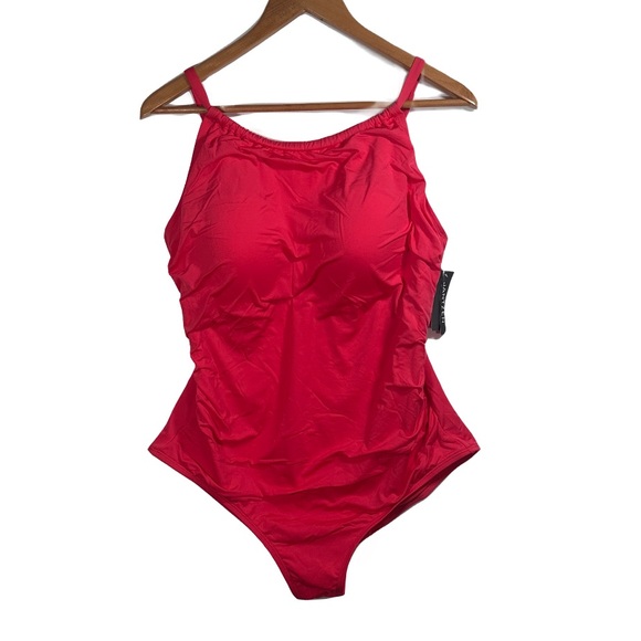 Jantzen Other - Jantzen NWT One-Piece Swimsuit Sugar Coral Hot Pink Plus Size 18W Built-In Bra